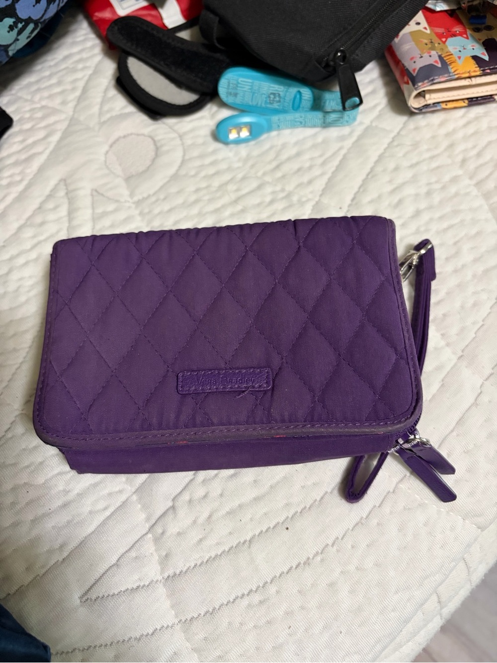 Vera Bradley Quilted Purple Wristlet Wallet